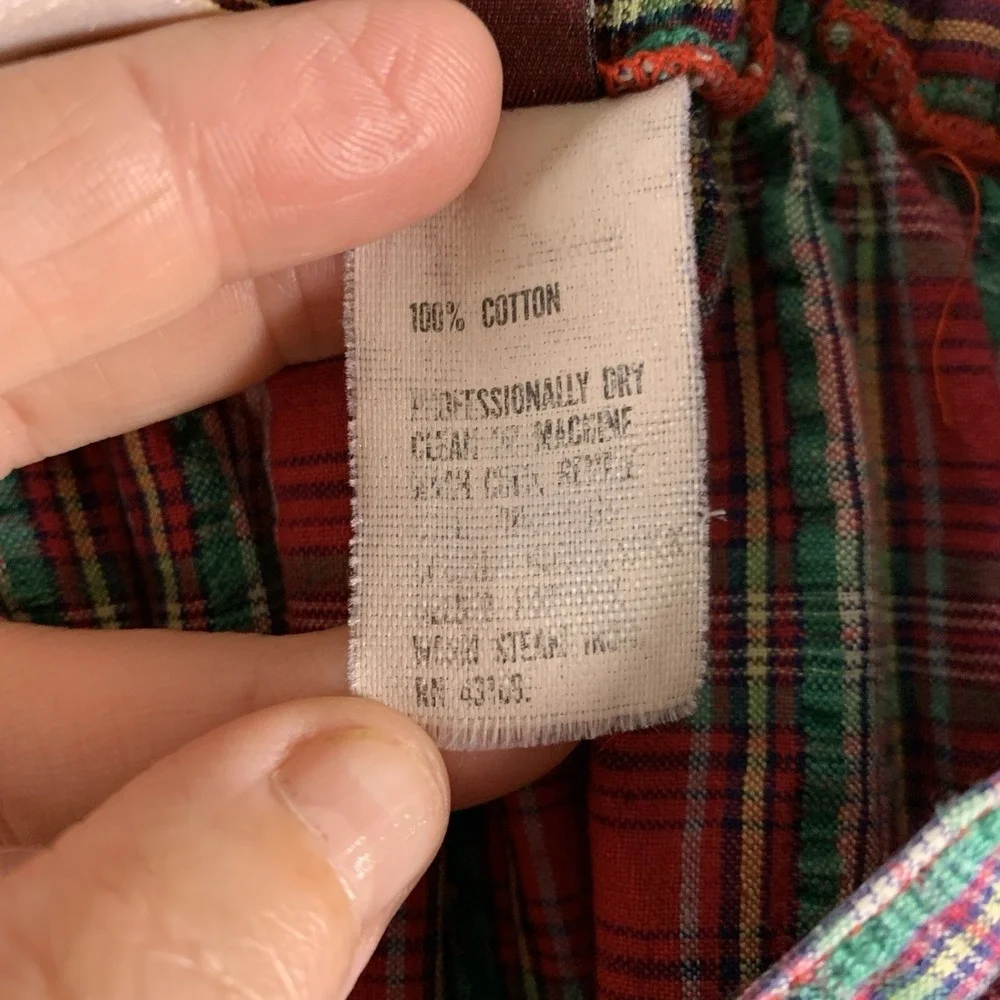 VTG Susan Bristol Seersucker Plaid Button Front Maxi Skirt XS/S Cottage Academia